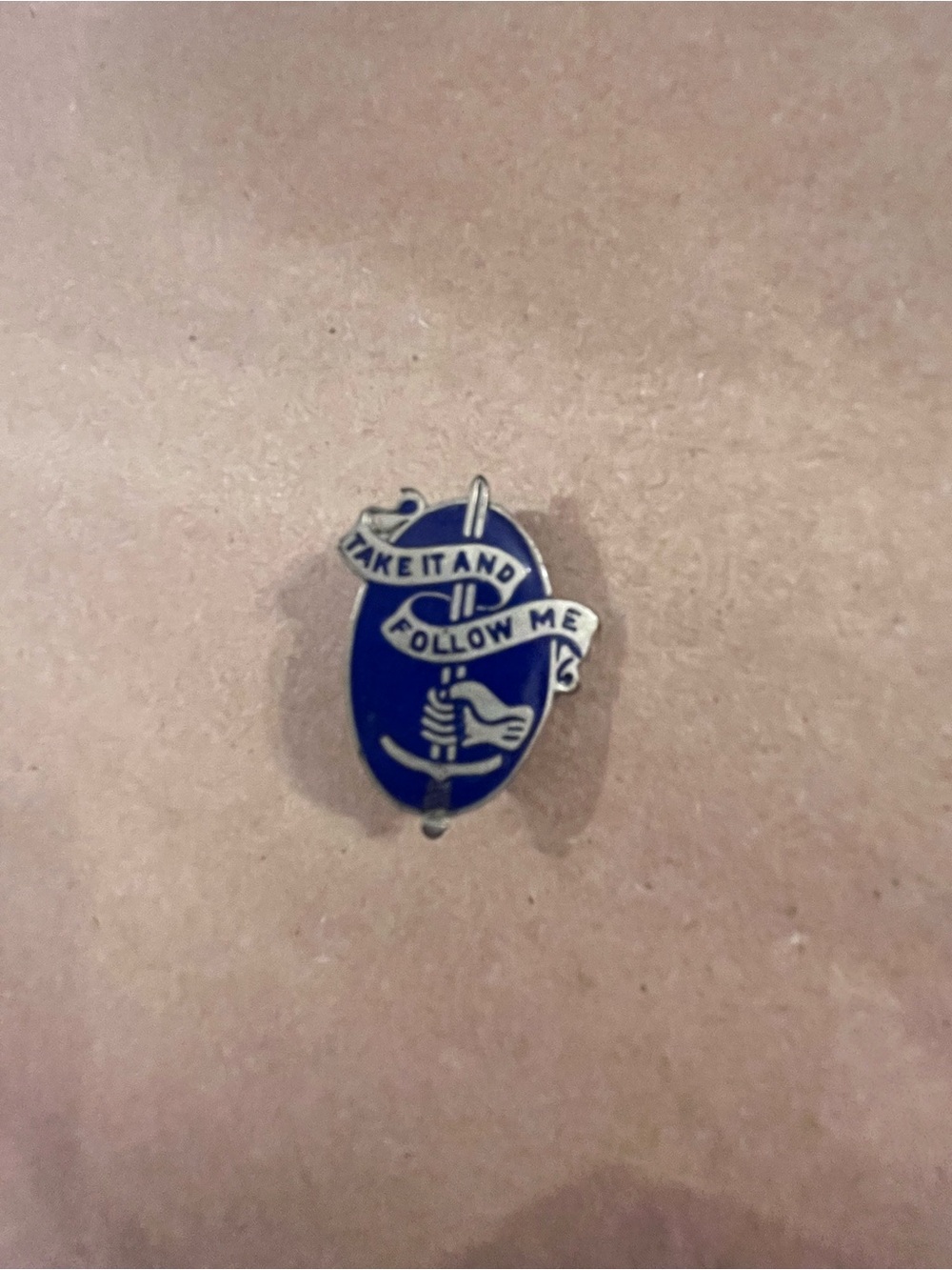 Vintage WWII US Army Infantry School "Take It And Follow Me" DUI Pin Military